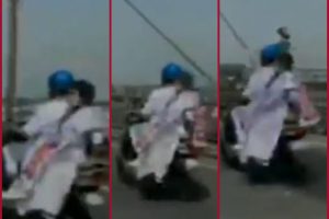 WATCH: CM Mamata Banerjee rides pillion on electric scooter ridden by Kolkata Mayor to protest petrol price rise