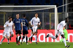 Real Madrid gets 1-0 lead against 10-men Atalanta in UCL