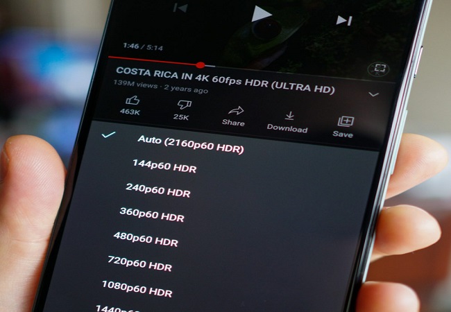 YouTube videos on Android phones get 4K HDR quality