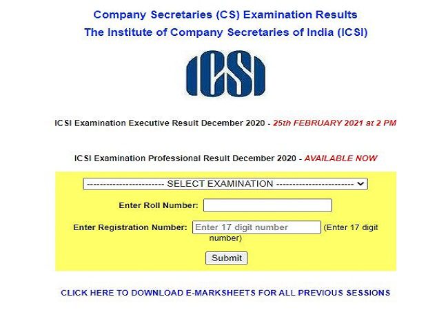 ICSI CS Professional, Executive results 2020 declared: Here’s the direct link