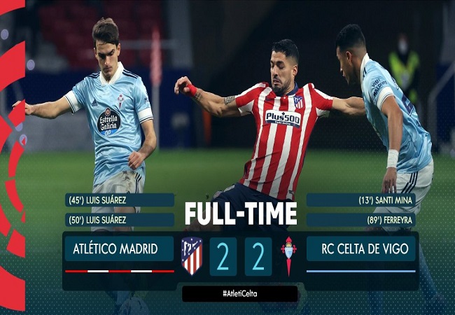 Atletico Madrid vs Celta Vigo: Celta last-minute equalizer interrupted Atletico winning run | Match report