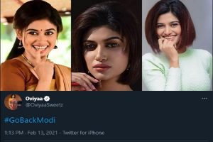 Complaint lodged against actress Oviyaa Helen for tweeting ‘Go Back Modi’