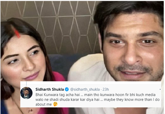 Sidharth Shukla says ‘he is single and has not married anybody yet’ on wedding rumours with Shehnaaz Gill