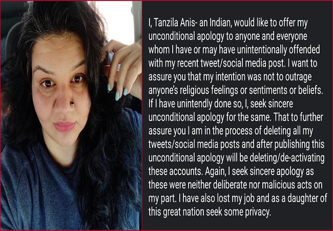 'Will be deleting social media accounts': Tanzila Anis offers apology over her objectionable posts