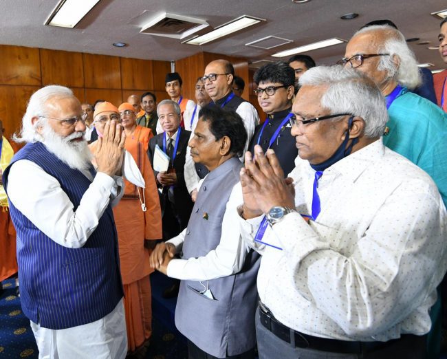 PM Modi meets community leaders, mukhtijoddhas, youth achievers in Bangladesh