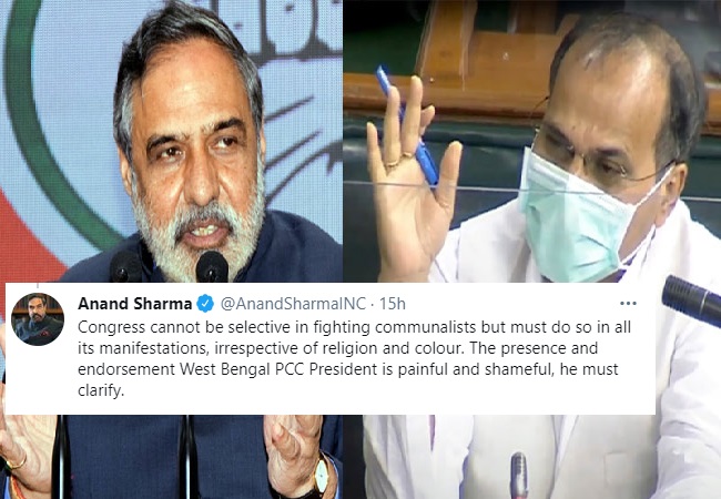 Crack within Congress: ‘Rise above seeking personal comfort spots,’ says Adhir Ranjan as Anand Sharma slams Cong-ISF alliance