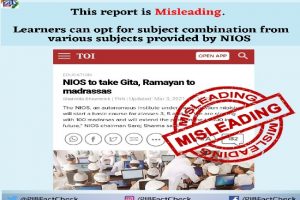FACT-CHECK: Reports of “NIOS  to take Gita, Ramayan to Madrassas” is FAKE and has distorted facts