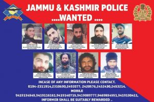 J&K Police releases list of 9 wanted terrorists who are active in Srinagar & outskirts in Kashmir