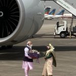 A special visit begins with a special gesture. PM Sheikh Hasina welcomes PM Modi at Dhaka airport.