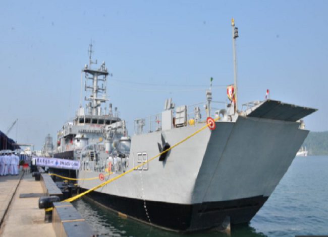 GRSE built indigenous warship, INLCU L-58 commissioned