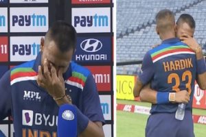 WATCH: Krunal Pandya hits explosive 58*, gets teary-eyed moments later
