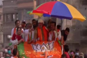 Mithun Chakraborty hits campaign trail, canvasses for BJP candidate Swapan Dasgupta