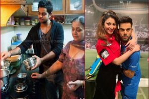 Urvashi Rautela heads towards kitchen in RED saree after driving inspiration from Virat Kohli’s tea making pictures!