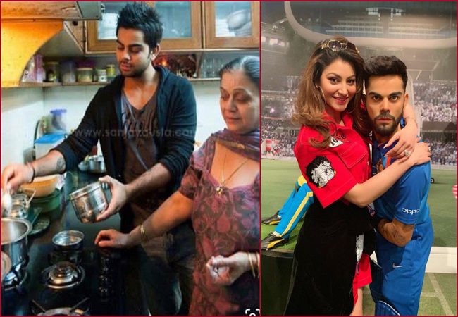 Urvashi Rautela heads towards kitchen in RED saree after driving inspiration from Virat Kohli’s tea making pictures!