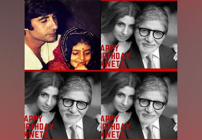 Amitabh Bachchan shares adorable ‘then and now’ picture on daughter Shweta’s birthday