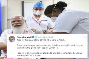 PM Modi takes Bharat Biotech’s Covaxin shot at AIIMS; urges those eligible to get vaccinated (Video)