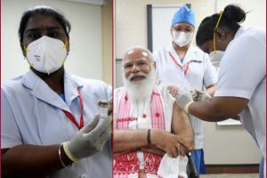 PM Modi takes Covid-19 vaccine: Sister P Niveda, from Puducherry, administered the made-in-India COVAXIN to Prime Minister