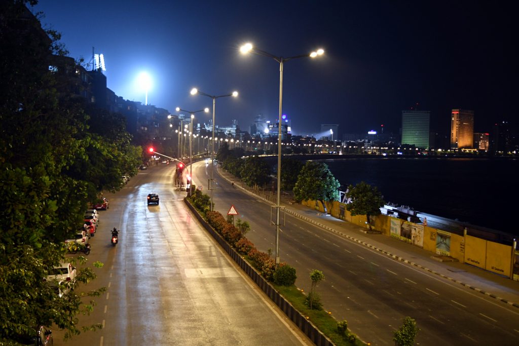 A deserted view of Marine Drive