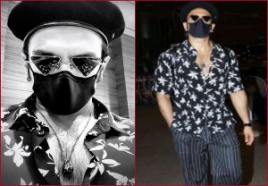 Ranveer Singh keeps it stylish in his floral shirt, striped pants with metallic sneakers & nails his airport look
