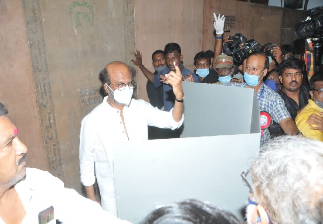 Tamil Nadu Elections 2021: Rajinikanth casts vote in Stella Maris as polling begins in TN