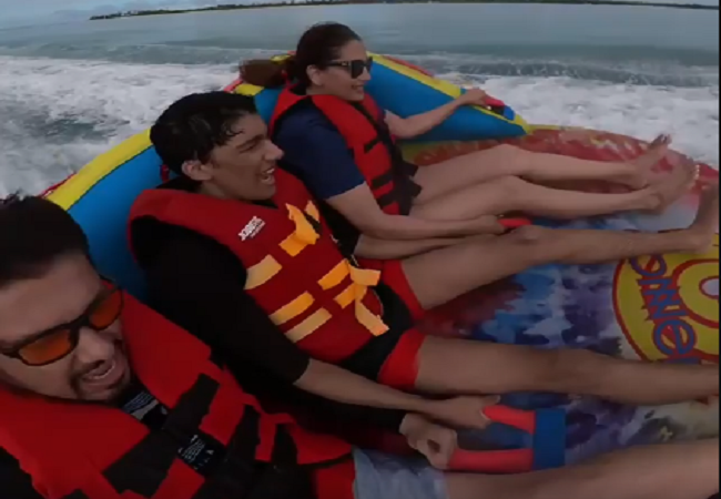 Madhuri Dixit enjoys Bumper Ride in Maldives with son and husband-WATCH