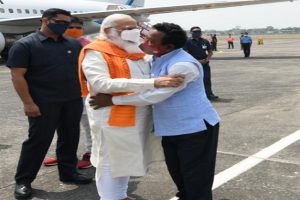 Bengal Polls: Padma awardee Karimul Haque aka ‘bike ambulance dada’ greets & hugs PM Modi at airport