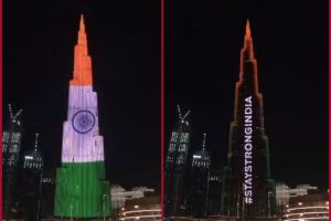 #StaystrongIndia: Burj Khalifa lights up with tricolour to showcase support amid COVID-19 crisis