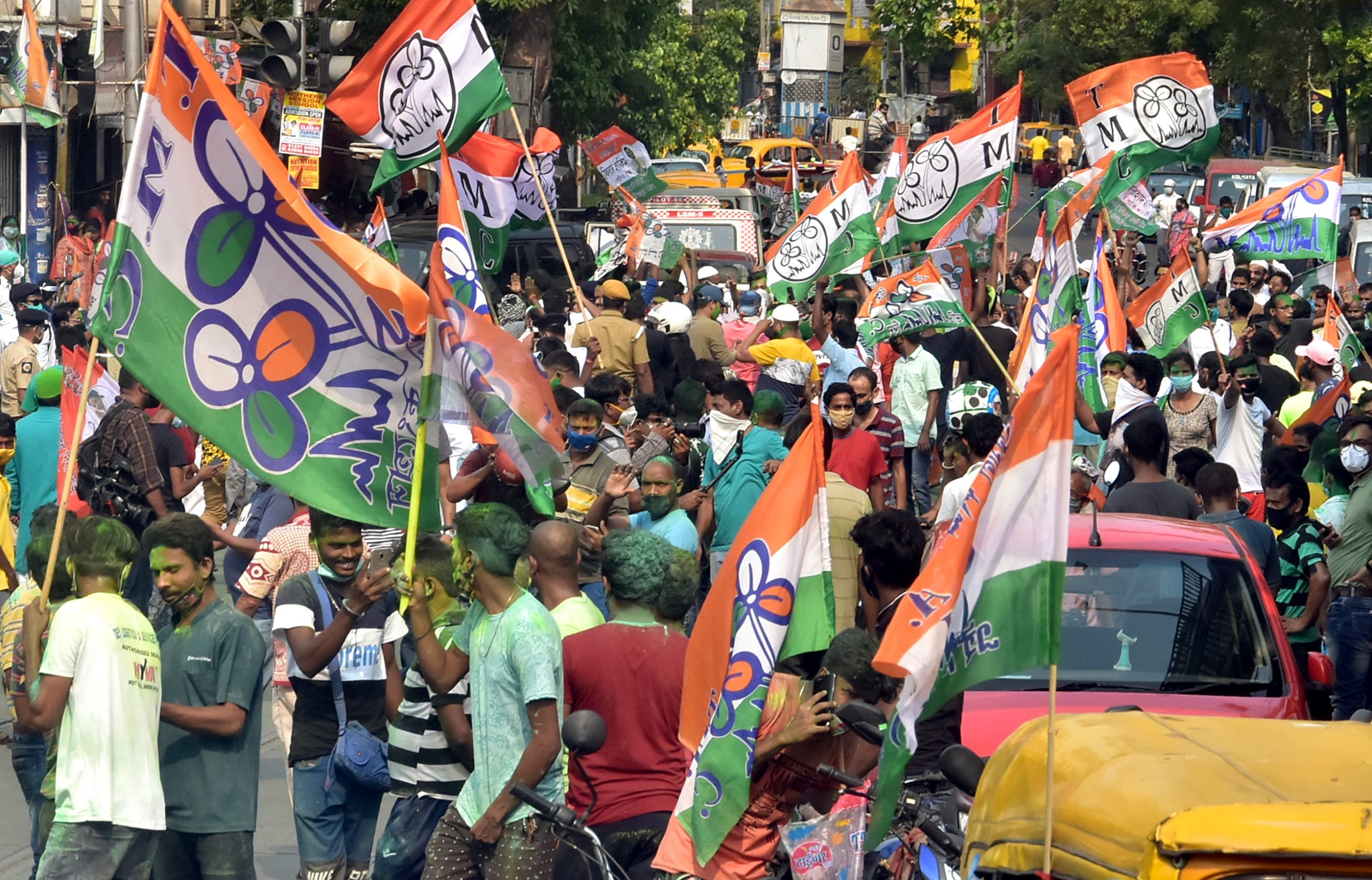 West Bengal Election Result: TMC supporters celebrate party’s victory; See Pics