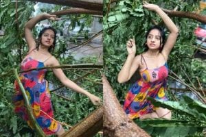 Actress Dipika Singh gets photos, videos clicked with Cyclone uprooted trees; ‘shameful’ , say netizens