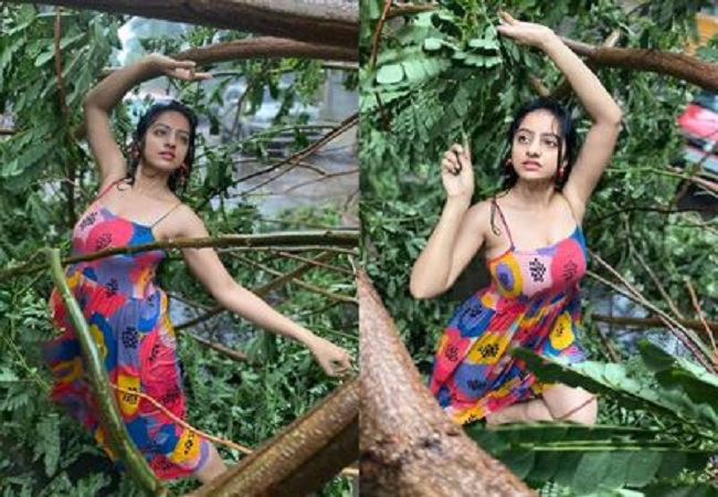 Actress Dipika Singh gets photos, videos clicked with Cyclone uprooted trees; ‘shameful’ , say netizens