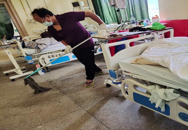 Covid+ Mizoram minister mops floor of Covid ward, photo draws wide appreciation