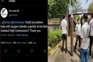 New Zealand High Commission seeks oxygen support from IYC, deletes tweet later