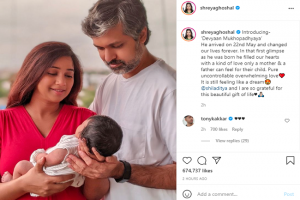Shreya Ghoshal names her baby boy Devyaan, shares first pic