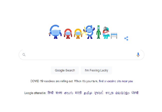 Google’s Doodle urges people to get vaccinated and wear face masks to save lives