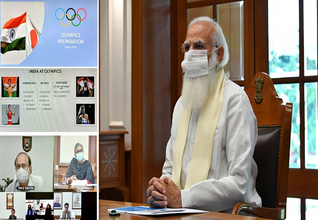 PM Modi chairs a meeting to review preparations for the Olympics