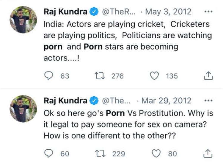 Sexi Raj - Raj Kundra's old Tweets on 'Porn Vs Prostitution' goes Viral after his  arrest