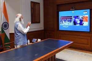 Tokyo Olympics: PM Modi catches glimpses of Opening Ceremony, urges all to ‘Cheer4India’