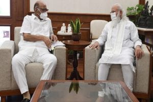 NCP chief Sharad Pawar meets PM Modi for nearly an hour