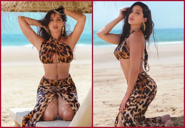 Nora Fatehi Flaunts Her Figure In Leopard Print See Here