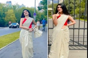 ‘Wink girl’ Priya Varrier dons saree, dances on Russia streets, adorable act has netizens mesmerized (VIDEO)