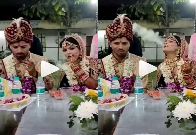 VIRAL VIDEO: Bride makes rings of smoke during her wedding, her ‘dhuan stunt’ riles up guests