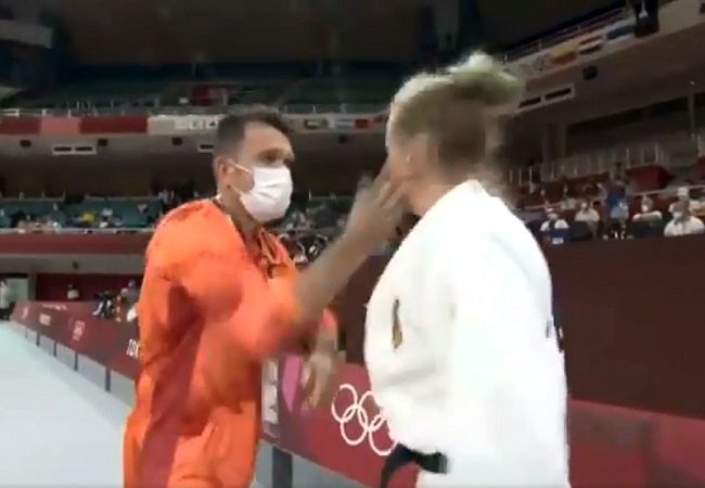 Olympics: Coach shakes & slaps Judo athlete before her bout, sport lovers shell-shocked (VIDEO)