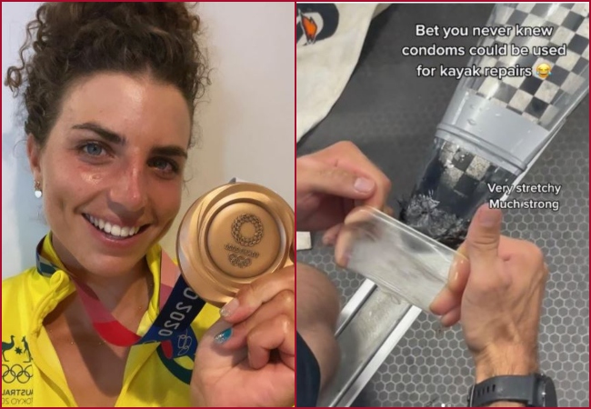 Athlete Jessica Fox wins Gold and Bronze Medals at Tokyo Olympics after fixing her kayak with condom; Video goes viral