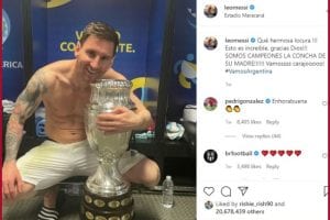 Messi’s picture holding Copa America trophy becomes most-liked Instagram post by athlete