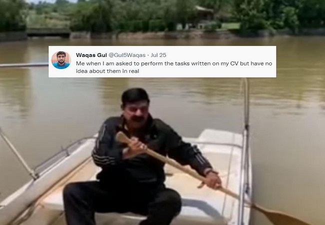 VIDEO of Pakistan’s Interior Minister rowing a boat prompts hysterical memes, jokes on Twitter