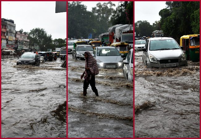 Heavy rains lead to waterlogging in several parts of Delhi | See Pics