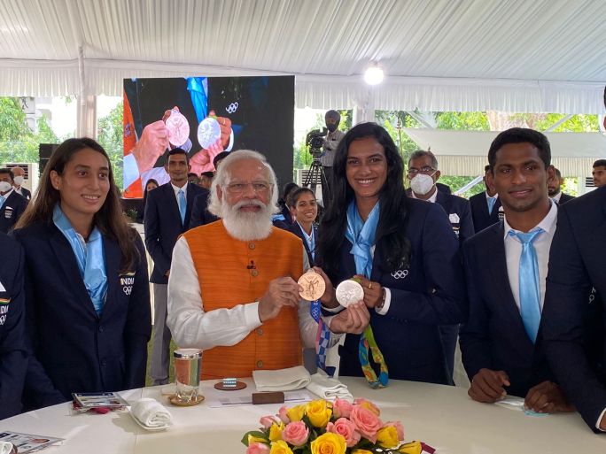PV Sindhu with the promised ice cream