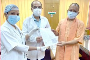CM Yogi Adityanath receives second dose of COVID-19 vaccine in Lucknow
