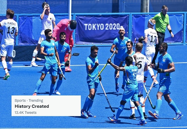 #Historycreated trends after Indian Men’s Hockey team wins bronze after 41 years at Tokyo Olympics