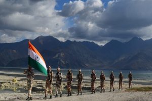 ITBP personnel celebrate 75th Independence Day at banks of Pangong Tso in Ladakh